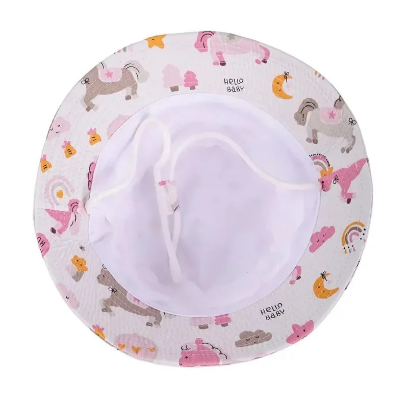 Panama Summer Baby Sun Hat for Girls and Boys Beach Sun Cap Outdoor Children Bucket Hat Cartoon Autumn Kids Fishermans Cap 250528