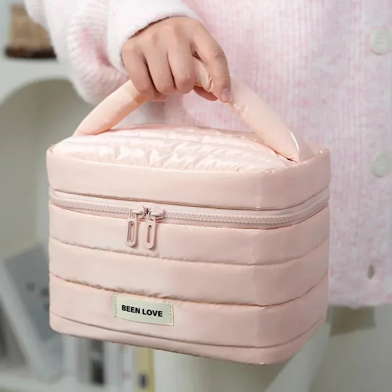 Valentines Gift Day Makeup Bags Womens Large Capacity Portable Cosmetics Skin Care Storage Travel Toiletry Bag 250527