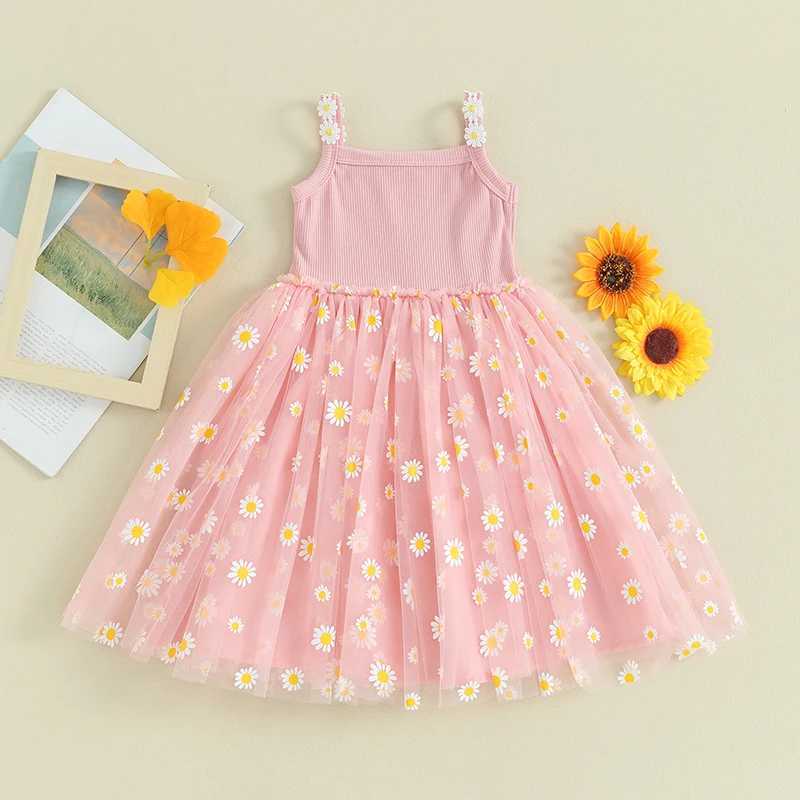 Lioraitiin Toddler Baby Girls Tutu Dress Daisy Summer Sleeveless Tulle Dress Infant A-Line Princess Dress Beach Party Sundress X250528