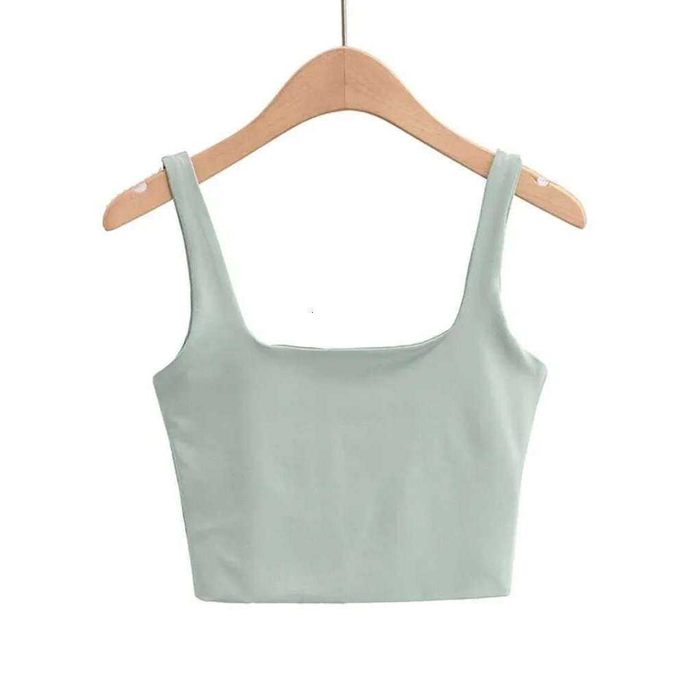 2022 Summer Women Sexy Sleeveless Fashion Short Square Collar Tank Tops 6 Colors