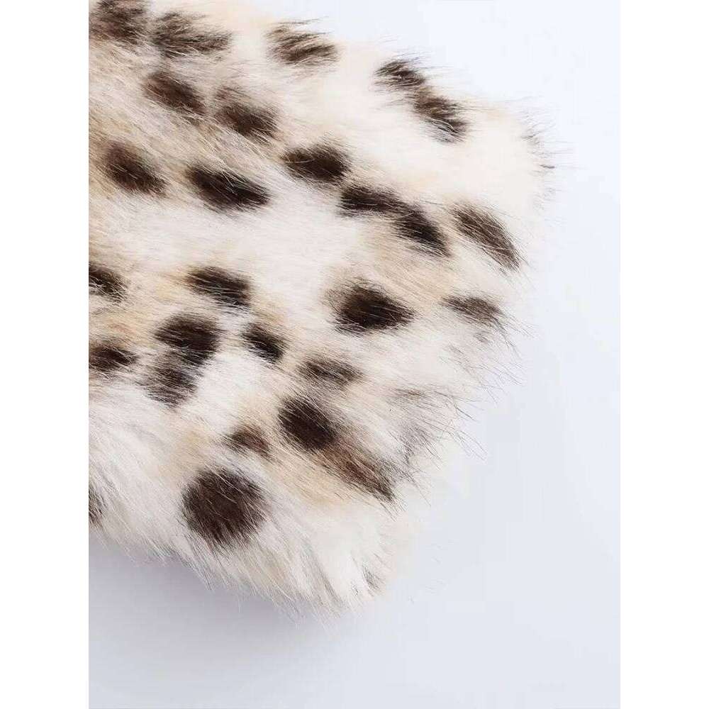 2024 Autumn New Women's Clothing European and American French Design Leopard Fur Mid-Length Coat