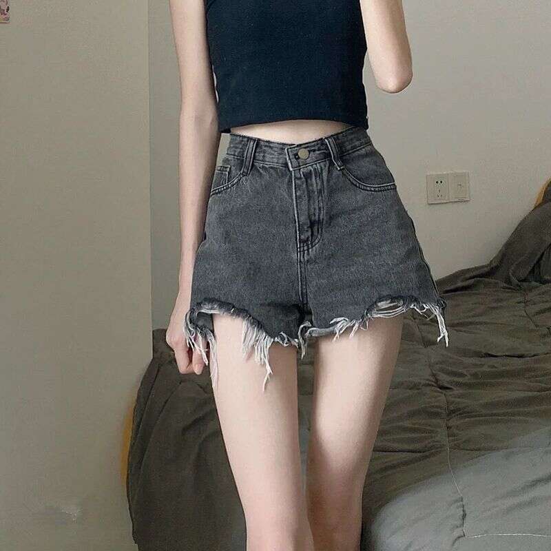 Shorts Women Denim Shorts Women S Summer Denim Shorts Stylish Thin Plus Size Slimming High Waist Ripped A Line Frayed Hot Pants Trendy Ins Style Jean 