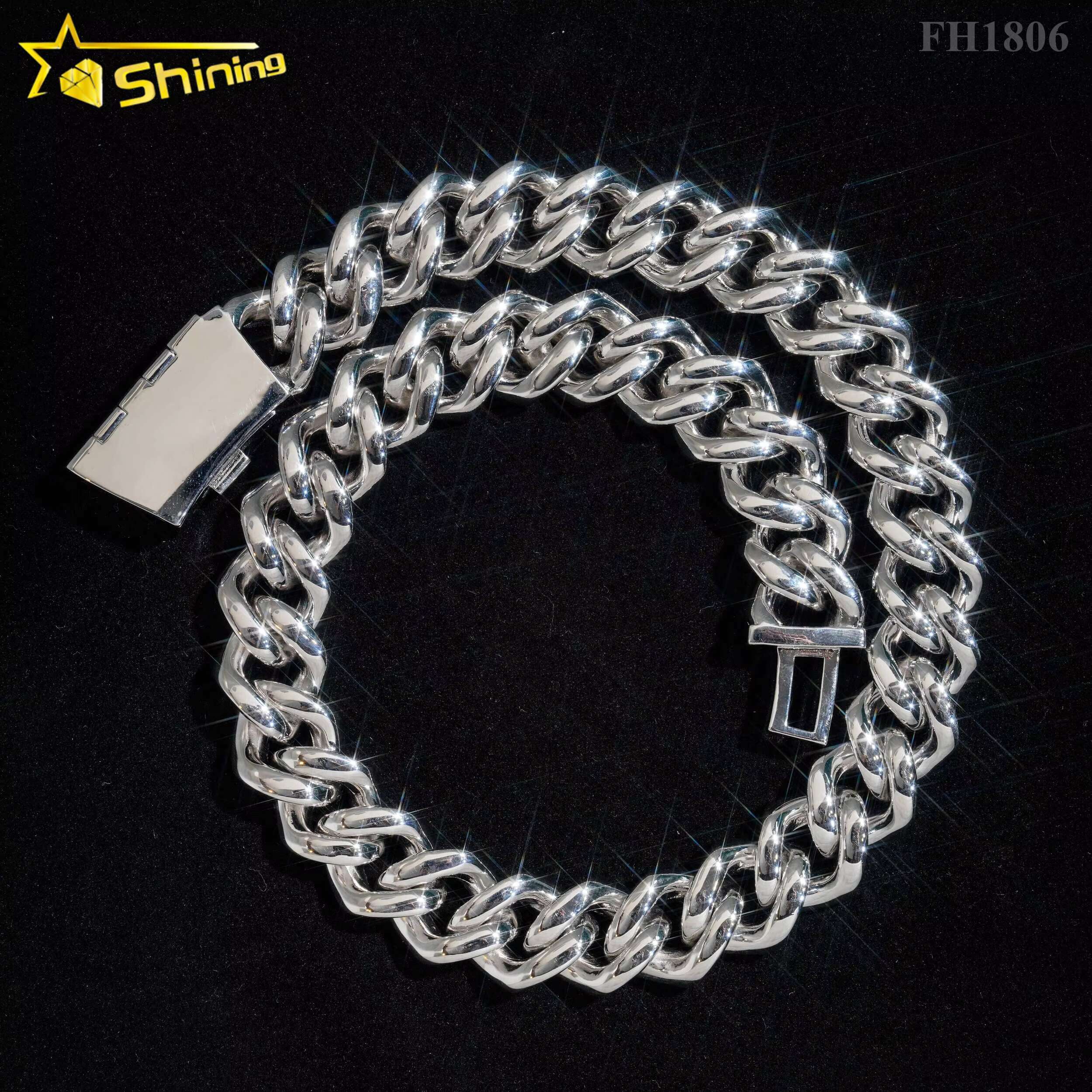 Pass Diamond Tester Fashion Jewelry Necklace Sterling Silver Wholesale Moissanite Cuban Link Chain