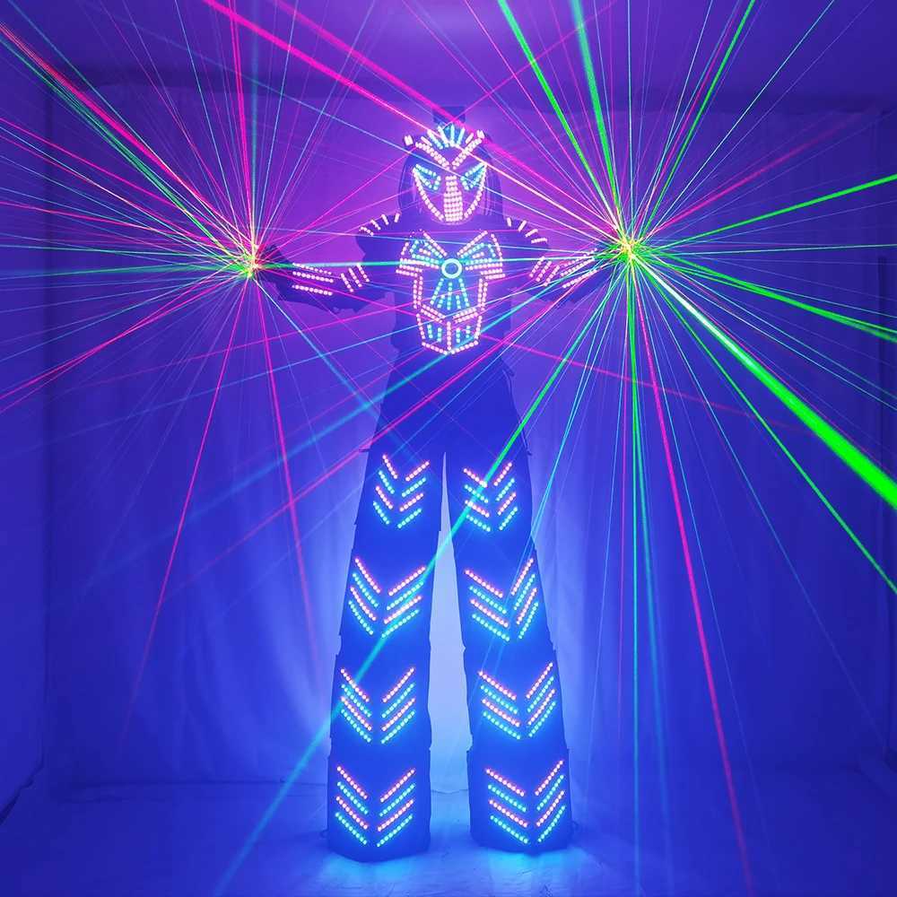 LED Robot Costume Stilt Walker LED Light Robot Suit Clothing Event Kryoman Costume LED Robot Costume W250528