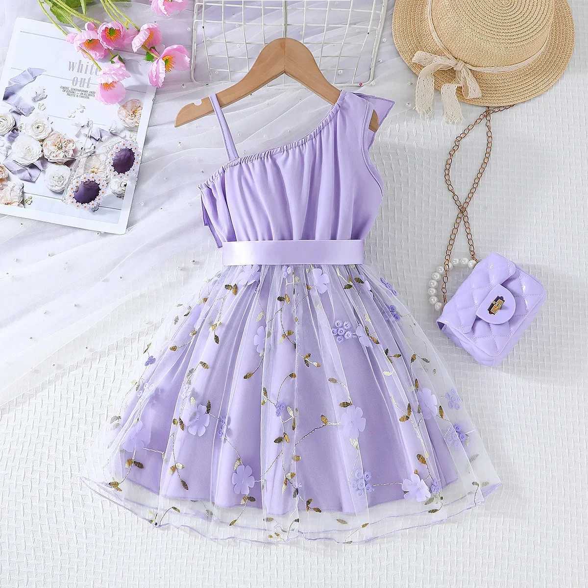Summer Dress for Baby Girls Kids 2-7 Years Birthday Ruffled Embroidered Sleeveless Floral Princess Dresses Ootd For Baby Girl X250528