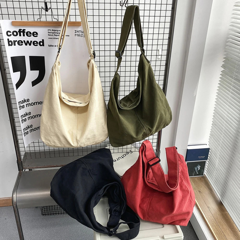 Fashion Womens Shoulder Bag Large Canvas Crossbody Bags Cotton Cloth School Bag Handbags Perfect For Back-To-School Wholesale 250523