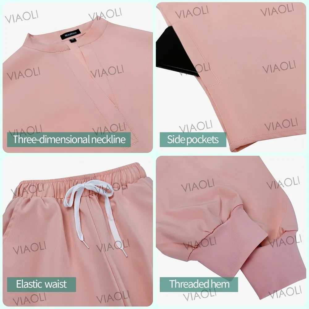 Fashion Clinical Surgical Uniforms Medical Scrubs Uniforms Sets Women Hospital Working Clothes Nurse Accessories Dental Workwear X250528