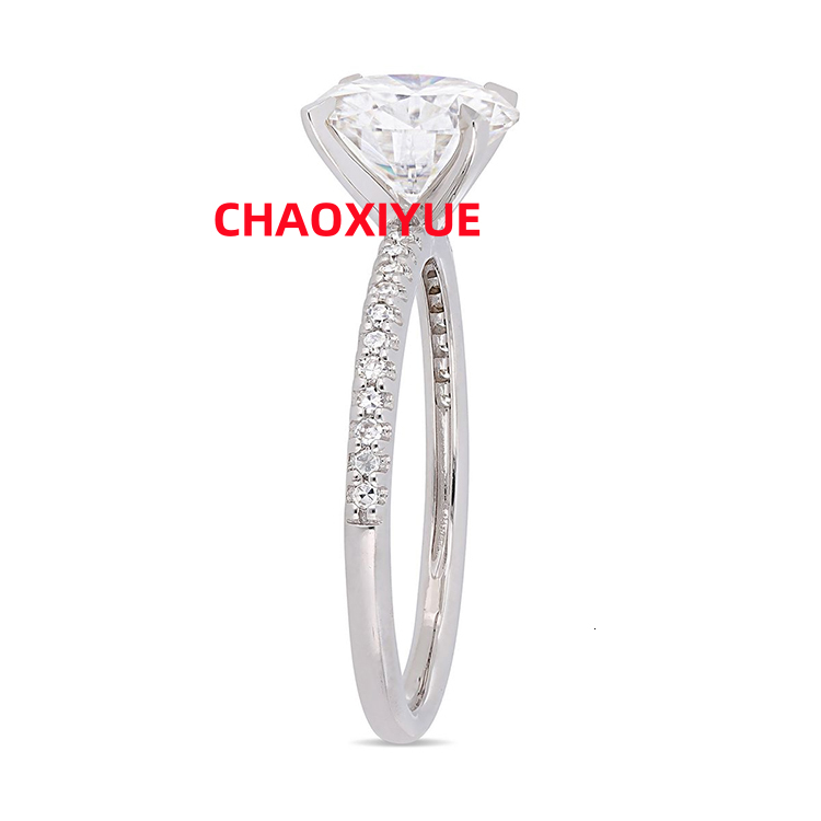 Custom 925 Silver Ring Round D Color Moissanite Engagement Ring Woman