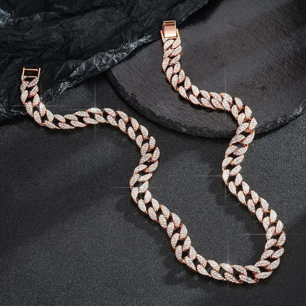 Accessories for men, hip-hop Cuban necklace, full dia trendy sweater 12MM large gold chain, no fading