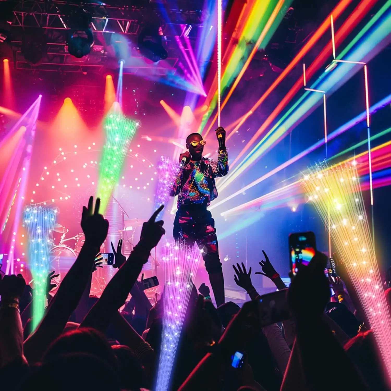 100 PCS Fiber Optic Wand Glow Fiber Optic Wands Glow in The Dark Party Glow Wands LED Light up Party Favors for Wedding W250528