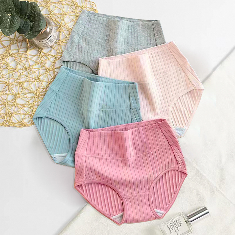 Factory wholesale high waist belly women's underwear women's comfortable plus size hip cotton breathable briefs