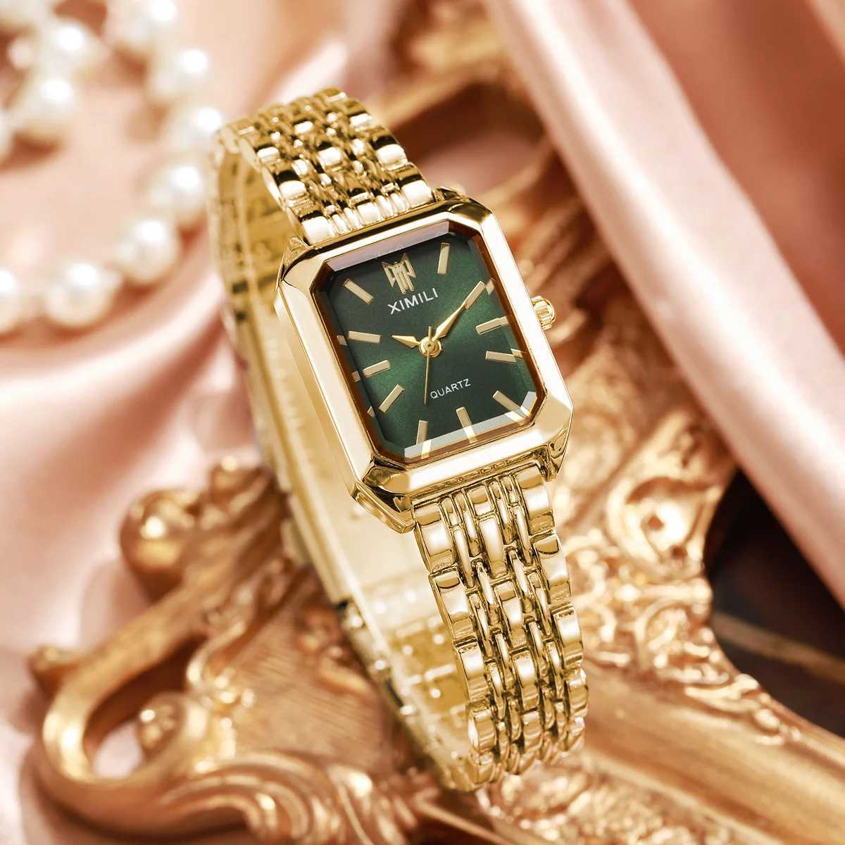 Luxury Stainless Steel Strap Women Watches Fashion Rectangle Quartz Watch Reloj Mujer Girls Clock GiftWithout BoxXJ250527