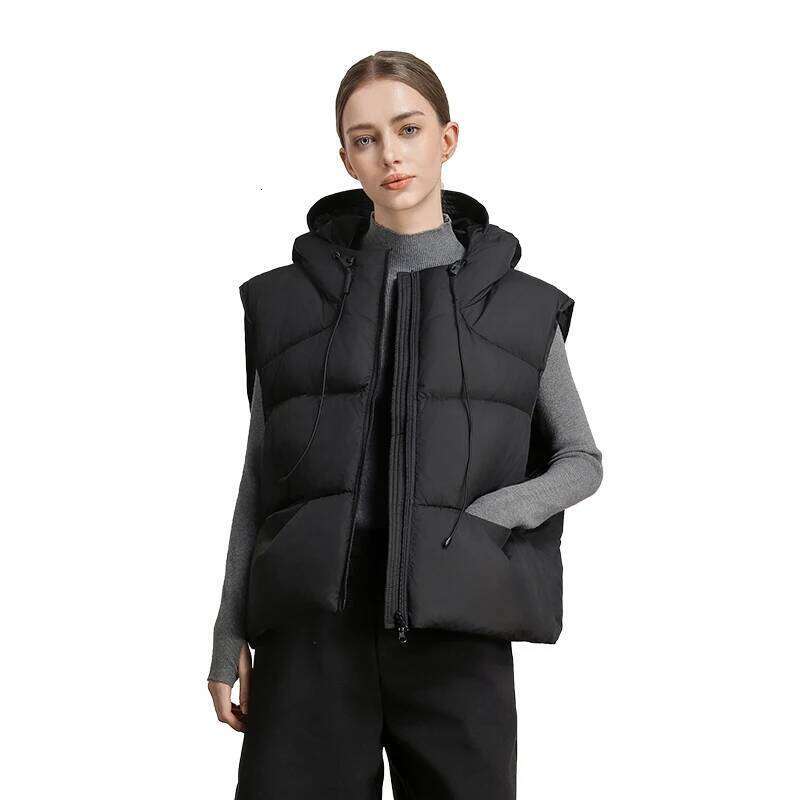 CLARKE QUEEN 90% White Duck Jacket Sleeveless Down Vest Woman Winter Light Weight Warm Coat Casual Gilet Puffer