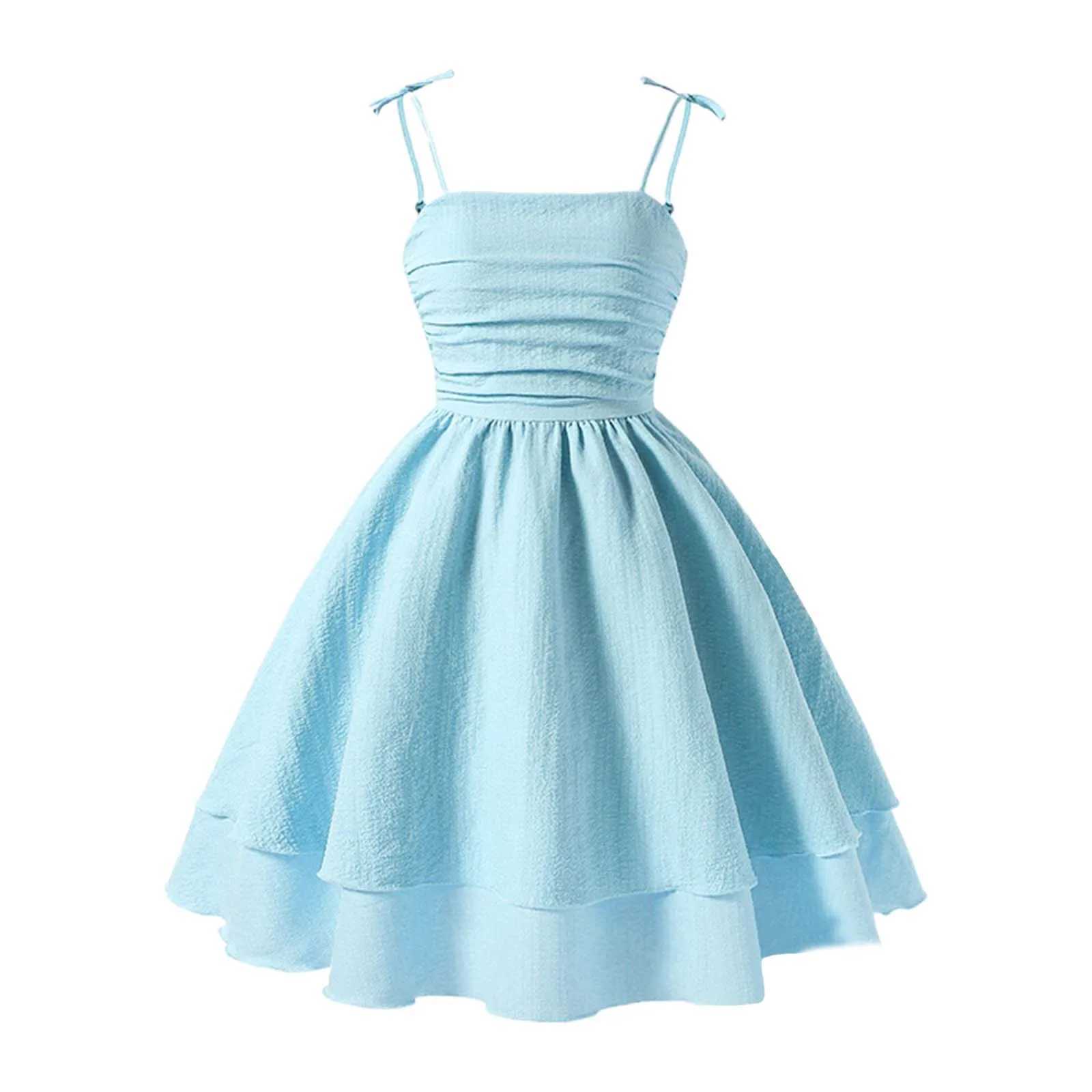 Summer Girls Dress Party Outfits Solid Color Dress With BowKnot Sweet Sleeveless For Kids Suspenders Dresses for Girls 8-12Years X250528