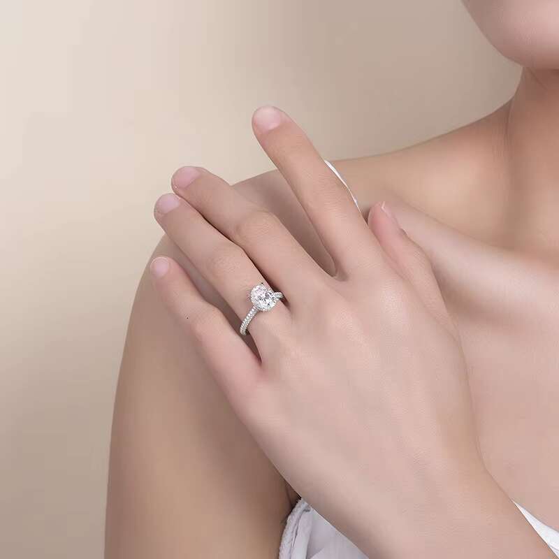 Hot Sell Moissanite Fashion Jewelry Ring 925 Sterling Silver Casual Rings for Ladies