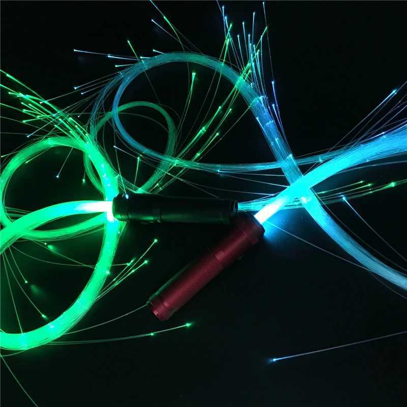 Color-Changing Fiber Optic Dance Whip Colorful Glowing LED Flash Whip Hand Rope for Dance Festival Party Carnival Wedding Decor W250528