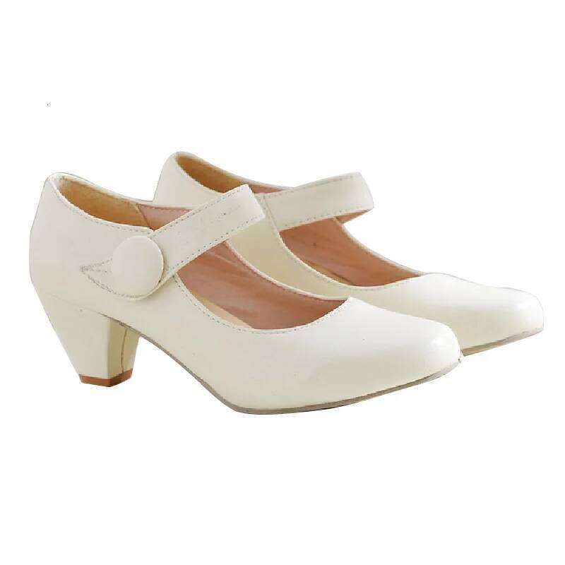 Yellow Women's Block Low Heels Mary Janes Fashion Comfortable Pumps Strap Beige Pink Party Wedding Shoes Ladies Casual