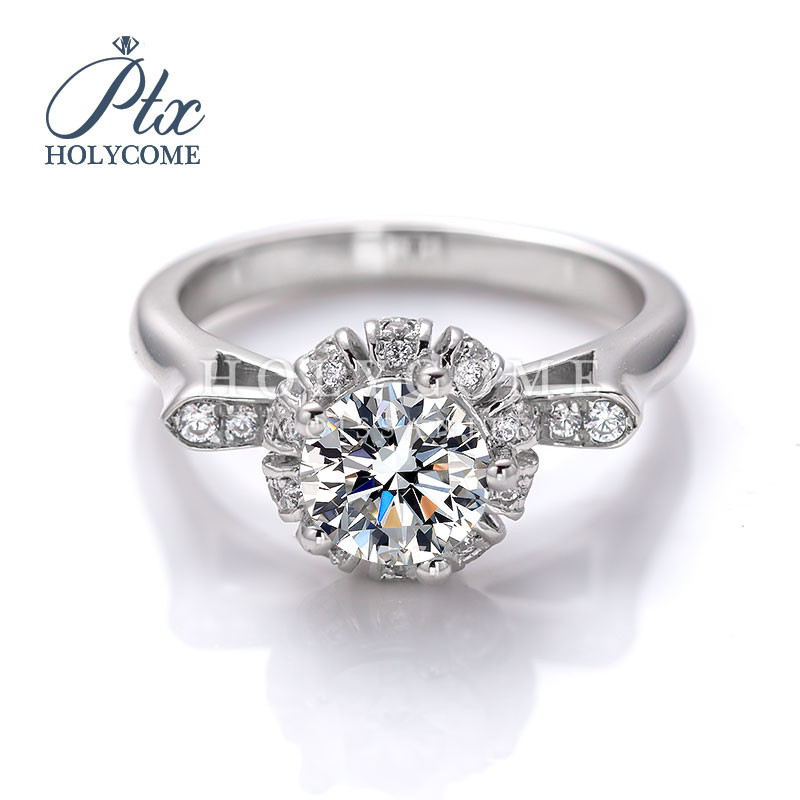 Women Ring Moissanite 925 Sterling Silver Diamond New Unique Design Engagement Jewelry 1CT D VVS Moissanite Gold Wedding Ring