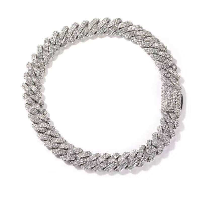 DHCollections 10mm CZ Iced Out Alloy Cuban Link Chain Bracelet Hip Hop Jewelry for Men