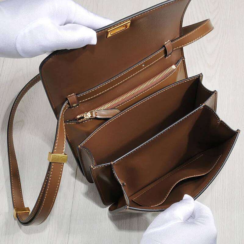 Famicare Women Split Leather Flap Shoulder Bag Lady Fashion Vintage Small Square Messenger Female Box Handbag