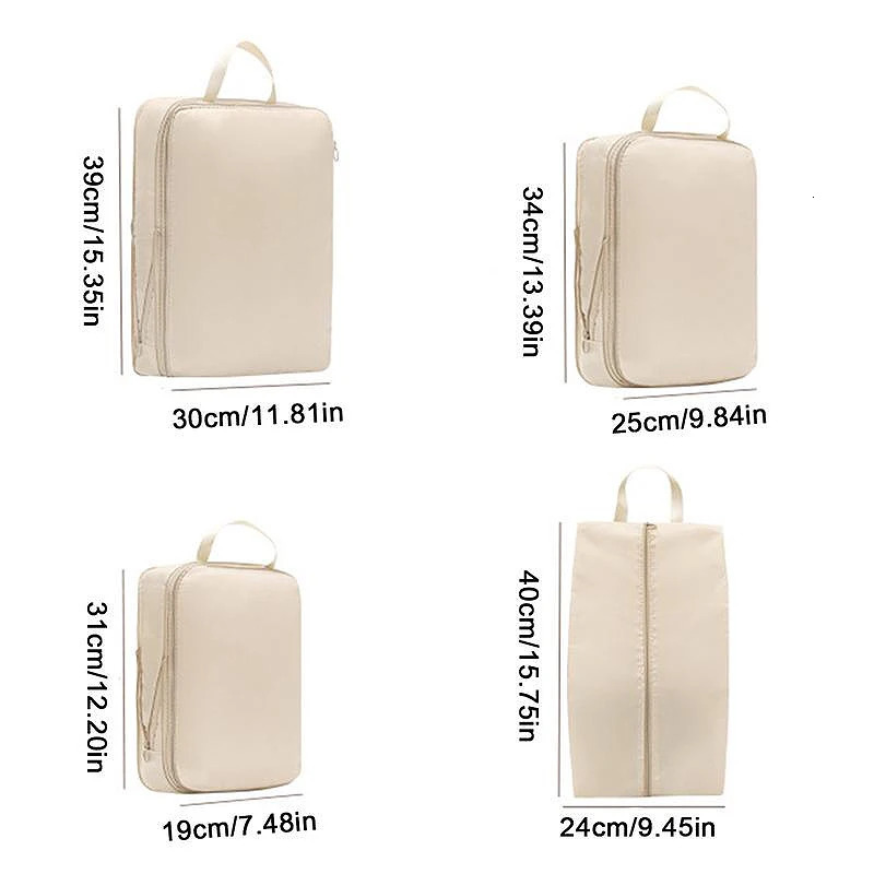 4Pcs Travel Storage Bag Travel Compression Bag Luggage Organizer Travel Pouch Packing Cubes for Travel Bag Organizer 250526