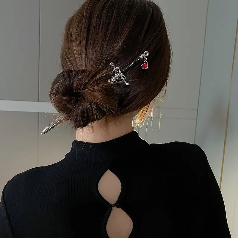 Sword Hairpin Headdress For Women Girls Chinese Style Vintage Hair Sticks DIY Hairstyle tail Holder Accessories Jewelry 250519
