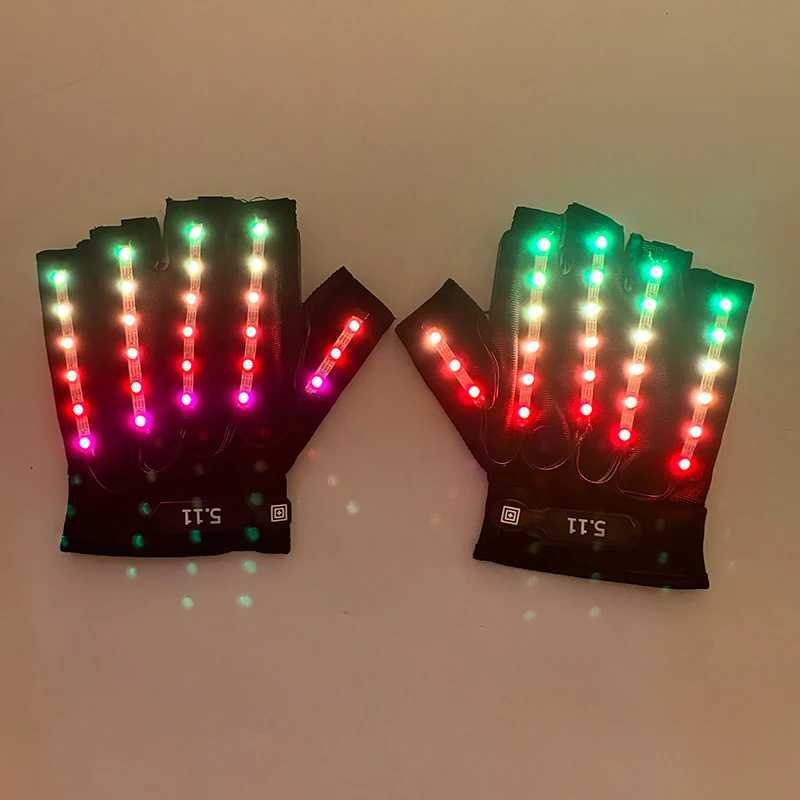 Remote Control Luminous LED Glasses with Gloves LED Laser Lights Gloves for Men Women DJ Dance Glow Party Supplies Performance Props W250528