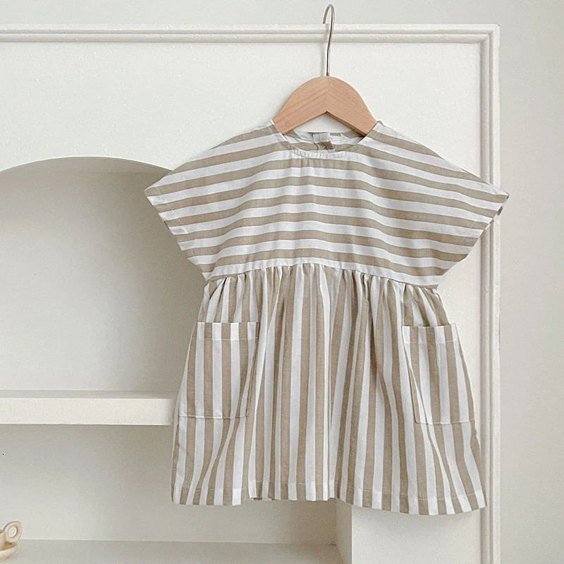Summer Sister Dress Toddler Vintage Stripe Romper Girls Clothes Ruffles Lace Baby Bodysuit Family Macth Clothing 250528