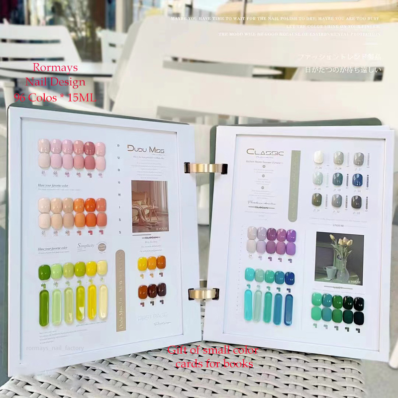 Rormays Popular gel Polishing 96PCS Mixed Varnish Semi permanent Immersion Rainbow Color UV LED All Season General Nail Salon Special Large Set Wholes