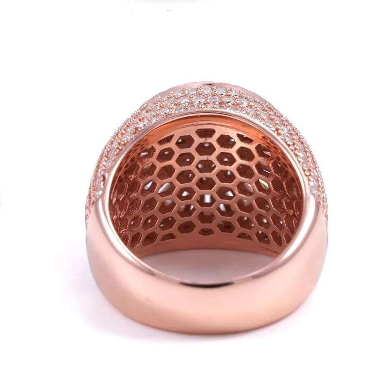 HYH New 925 Silver Fashion Hip Hop Moissanite Ice Out Rings Men