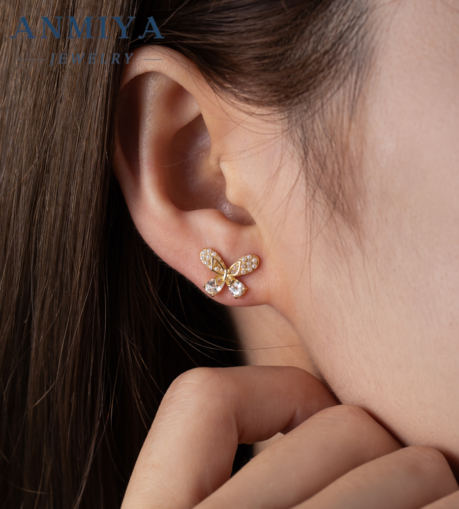 925 Sterling Silver Bow Knot Fashion Stud Earrings Wholesale Jewelry for Women Waterproof Hypoallergenic