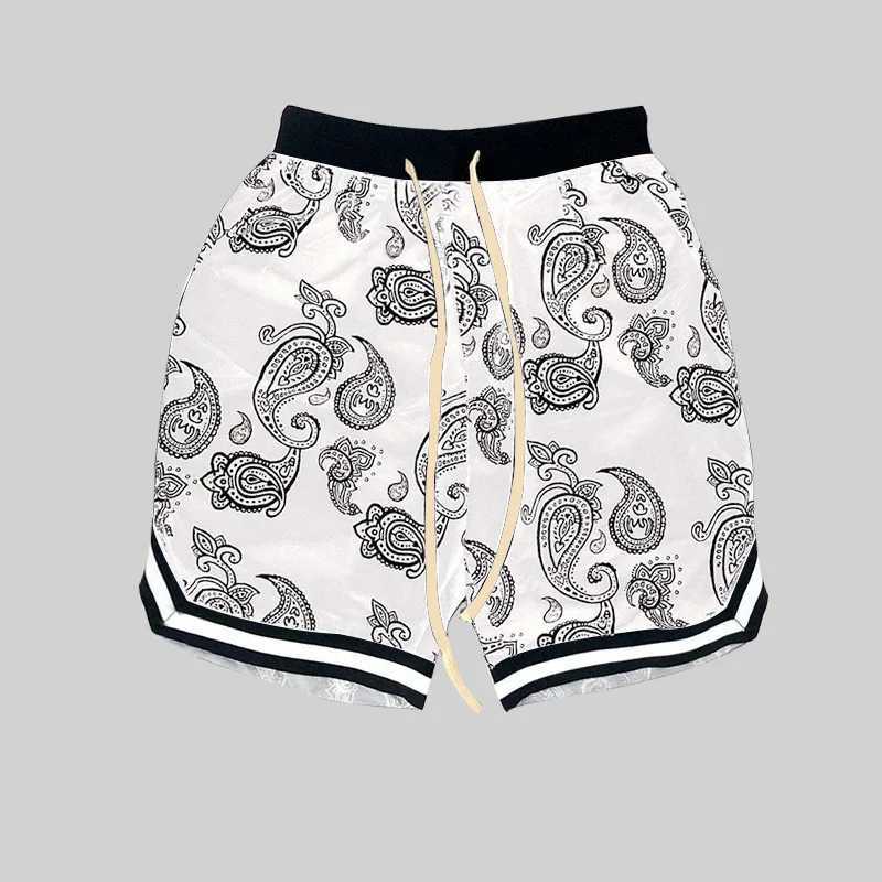 2023 Summer New Harajuku Men Shorts Bandana Pattern Fashion Hip Hop Mens Brand Short Pant Bottoms Elastic Wais Man Casual Pants X2505281