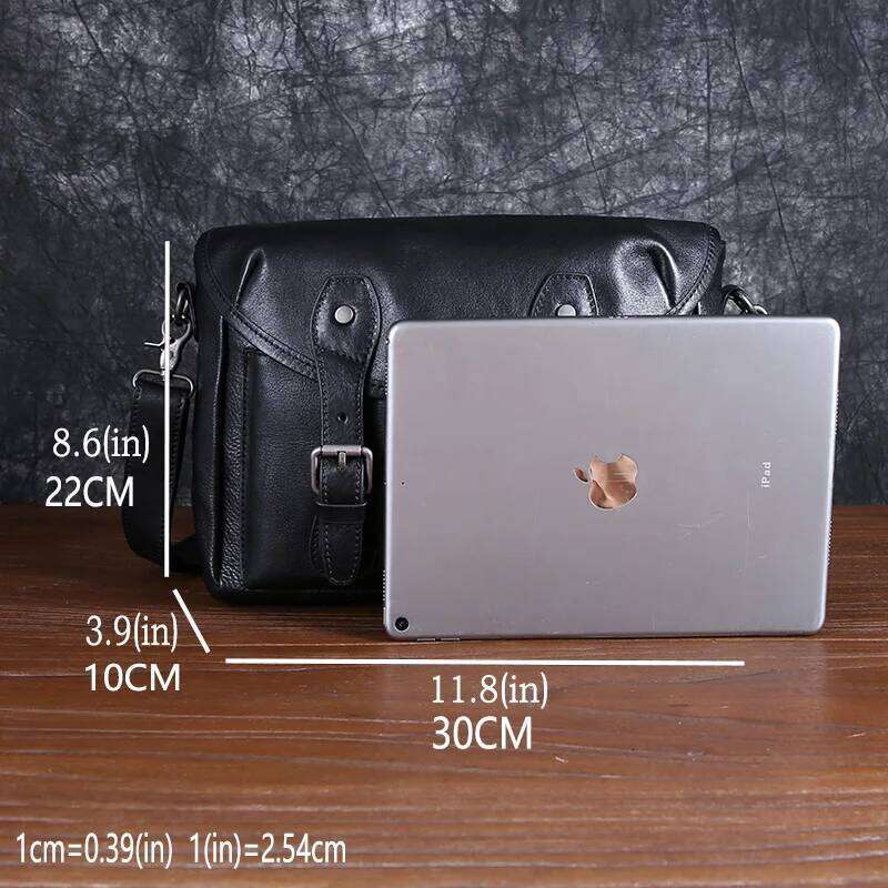 Leather Men's Single Shoulder Srossbody top Layer Cowhide Personality Retro Casual All-Match Outdoor Messenger Bag