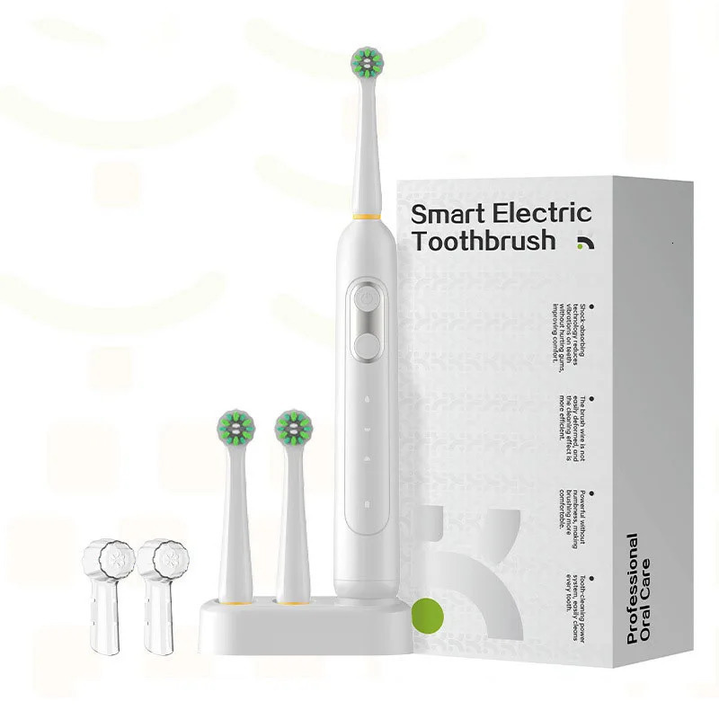 Rotating electric toothbrush induction charging waterproof highperformance motor3 modes 70 day battery life 10 brush heads 250519