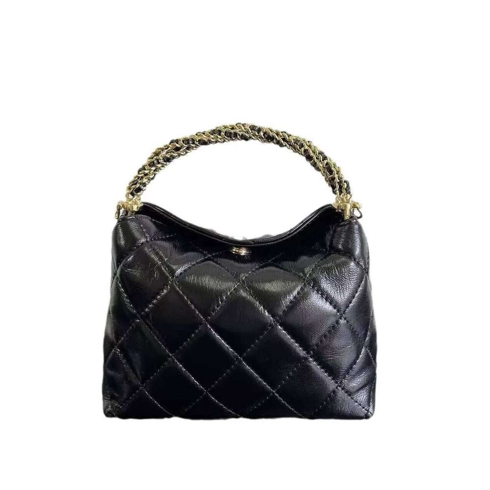 Trendy Women's Argyll Chain Hobo Crossbody Soft Vintage Bucket With Handle For Ladies Single Shoulder Bag