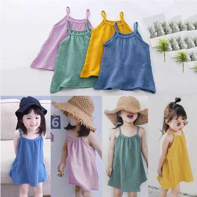 Summer Cotton Baby Girl Dress Sleeveless Beach Sundress for 0-4Years Comfortable Girls Fashion Outfit Infant Clothing X250528