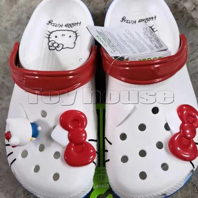 Sanrio New Sanrio Hello Kitty Hole Sandals Slippers Kt Cat Sandals Kawaii Eva Anime Home Beach Shoes Summer Slippers Adult Kids Giftsw250621