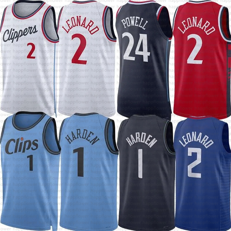 Clipper Basketball Jerseys Kawh Leonard James Hardenn Norman Powell Ivica Zubac Bogdan Bogdanovic Benn Simmons Nicolas Batum Derrick Jones Patty Mills City Jersey