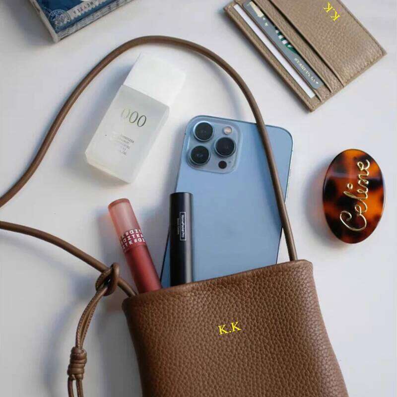 Design Cross-Body Phone Woman Fashion Genuine Leather Shoulder Bag Custom Initials Casual Ladies Bucket Bags Handbag