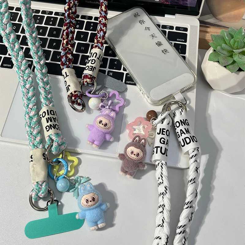 Kawaii Labubu Keychain Cartoon Keyring for Mobile Phone Backpack Pendant Charms Students Key Ring Cute Hanging Key Ring X250528