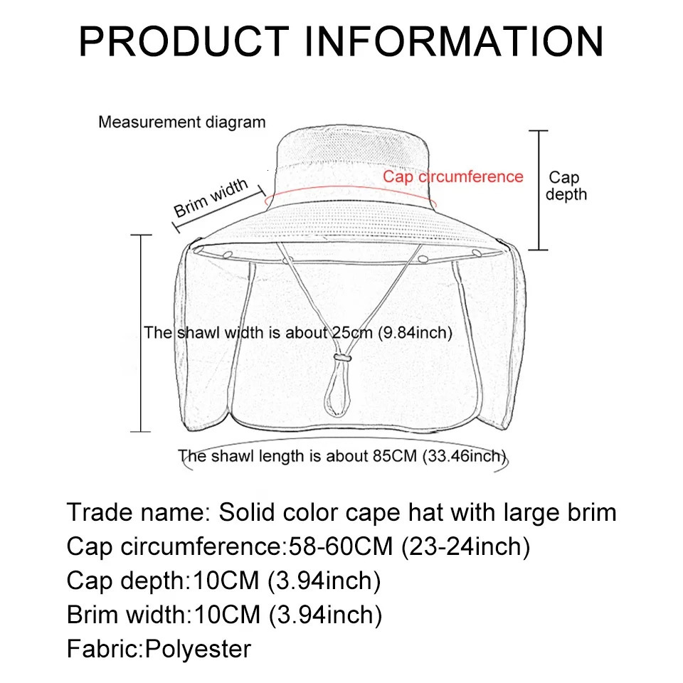 LOOGDEEL Summer Sunshade Fishing Cycling Cap Outdoor Sunscreen Face Covering Hat Oversized Brim Dual-purpose Fisherman Headwear 250523