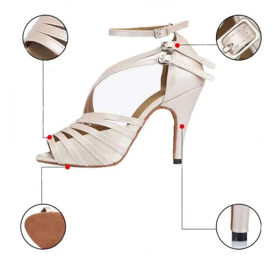 Women Latin Ballroom Dance Female Salsa Sandals Indoor Soft Sole Ladies Sambal Tango Shoes Party Stage Game Performance