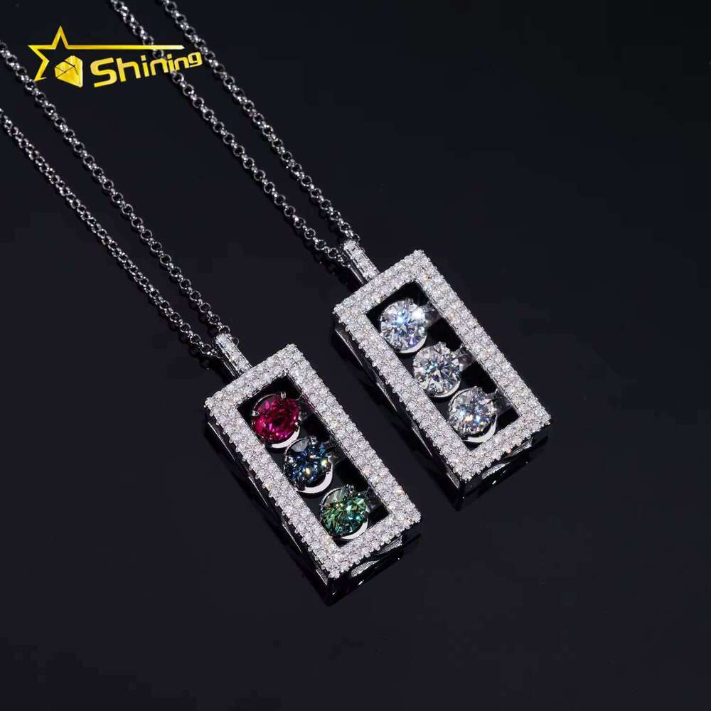 Men Hip Hop Jewelry Pass Dia Tester Gold Plated Real Sier Trafic Sign Iced Out VVS Custom Moissanite Pendant