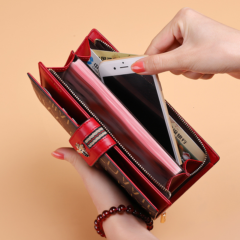 Free Shipping Designer Wallet Men's And Women's Genuine Leather Long Handbag High-quality And Versatile Multi Slot Card Bag ID Bag