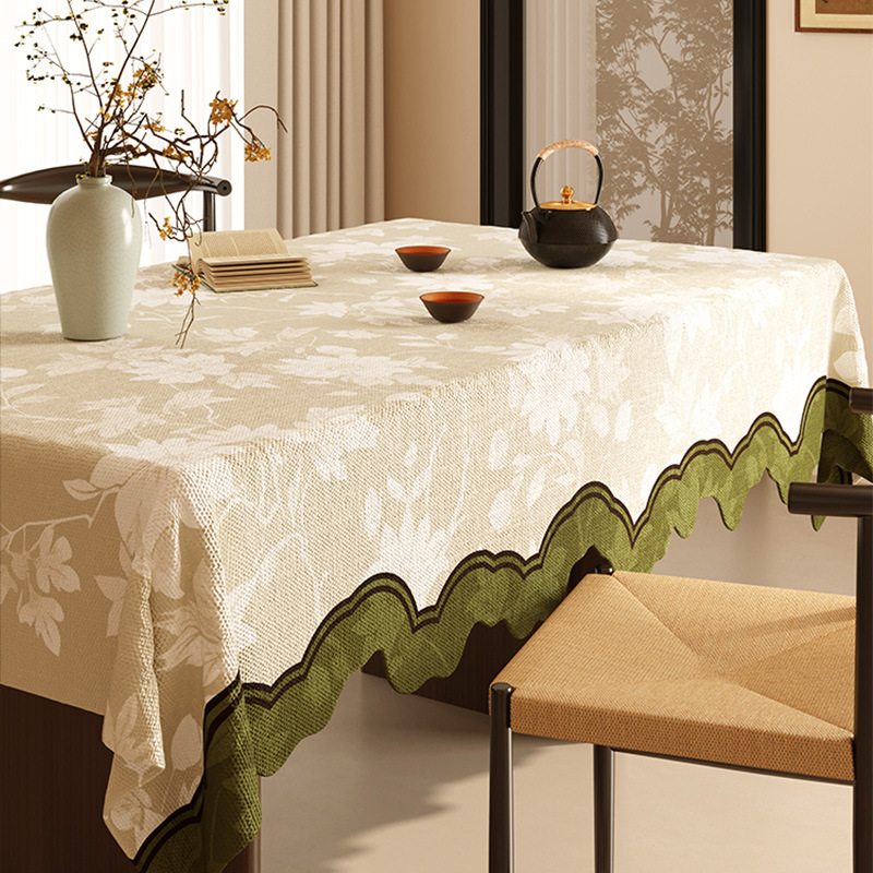 A639 American light luxury retro dining table tablecloth waterproof and oil-proof washable living room coffee table cloth rectangular new Chinese tabl