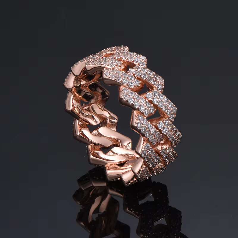 Mens Custom Hip Hop VVS Moissanite Diamond Cuban Rings