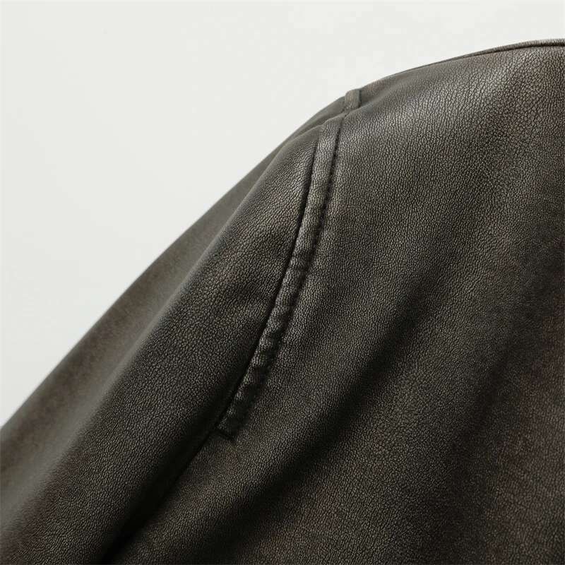 RARF Women's new vintage imitation leather bomber jacket coat top women's style