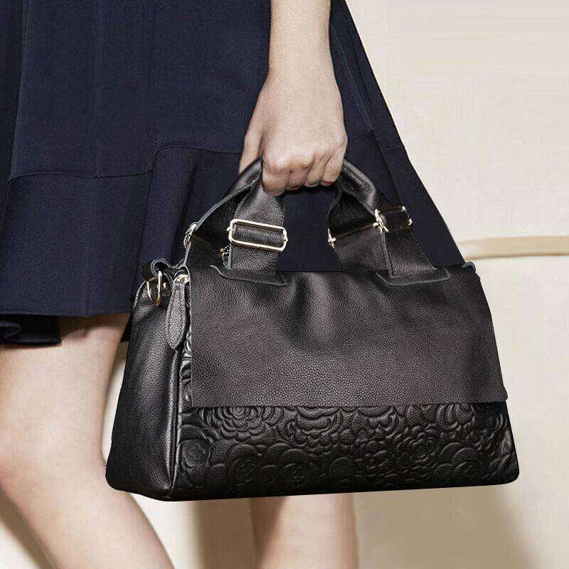 2023 New Genuine Leather Handbag Big Fashion Cowhide Large Capacity Women's One Shoulder Crossbody Bag