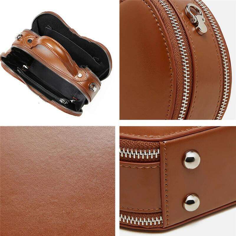 Burminsa Genuine Leather Apple Shape Small Shoulder Crossbody Bags For Women 2025 Designer Saddle Purses Ladies Handbags