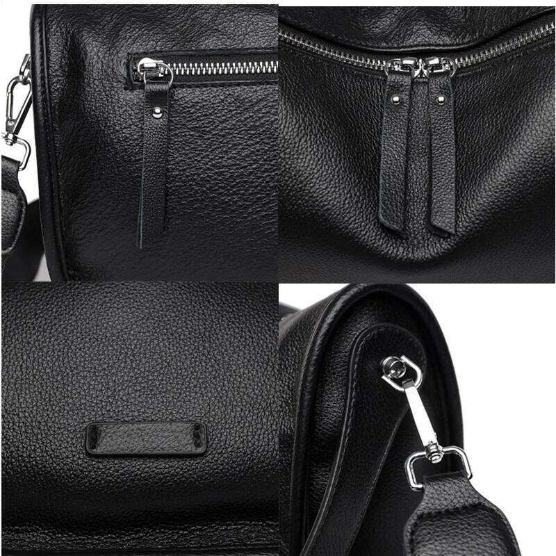 Soft Genuine Leather Handbag Women Shoulder Messenger Bag Solid Color Cowhide Sac Fashion Female Crossbody Tote